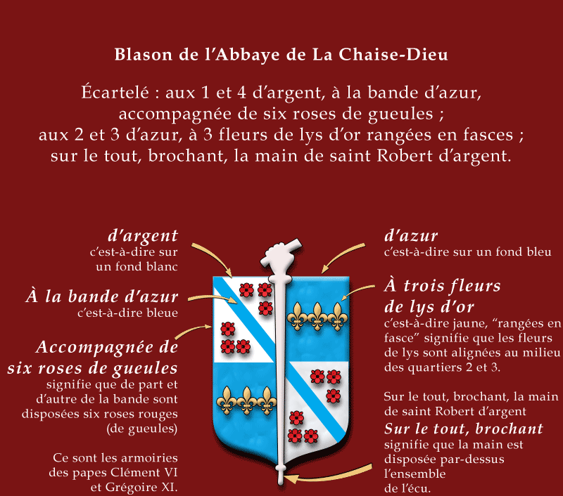 Explication du blason de l'Abbaye de La Chaise-Dieu.